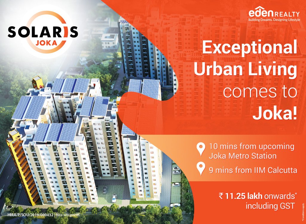 Solaris Joka is your modern, affordable and well crafted home on Diamond Harbour Road only 10 mins from the upcoming Joka Metro Station. Know more: edensolaris.com/joka