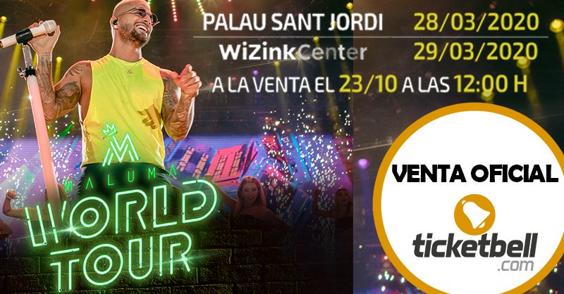 🔔ATENCIÓN!!! #MalumaWorldTour🙌nos visita y podrás comprar tus entradas a partir del 23octubre en <a href="/Ticketbell_es/">Ticketbell</a>, 𝗰𝗮𝗻𝗮𝗹 𝗼𝗳𝗶𝗰𝗶𝗮𝗹 𝗱𝗲 𝘃𝗲𝗻𝘁𝗮 𝗱𝗲 𝗲𝗻𝘁𝗿𝗮𝗱𝗮𝘀. 
Barcelona>>>ticketbell.com/musica/entrada…
Madrid >>>ticketbell.com/musica/entrada…