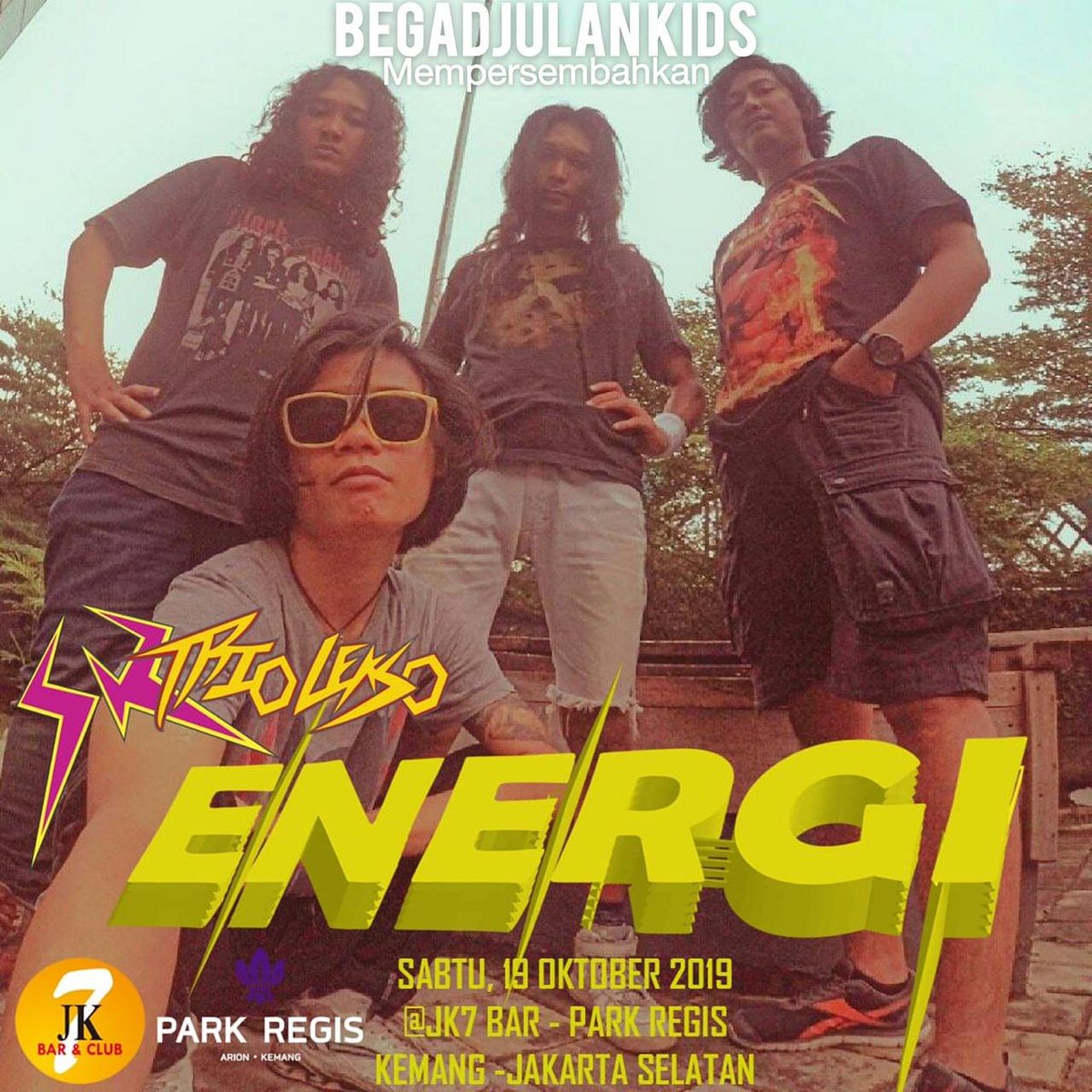 sktriolekso's tweet photo. Saksikan ENERGI kami di JK 7 tanggal 19 Oktober 2019.

#sktriolekso #sktl #gigs #jk7 #energi #begadjulankids https://t.co/JIqEozzK0x