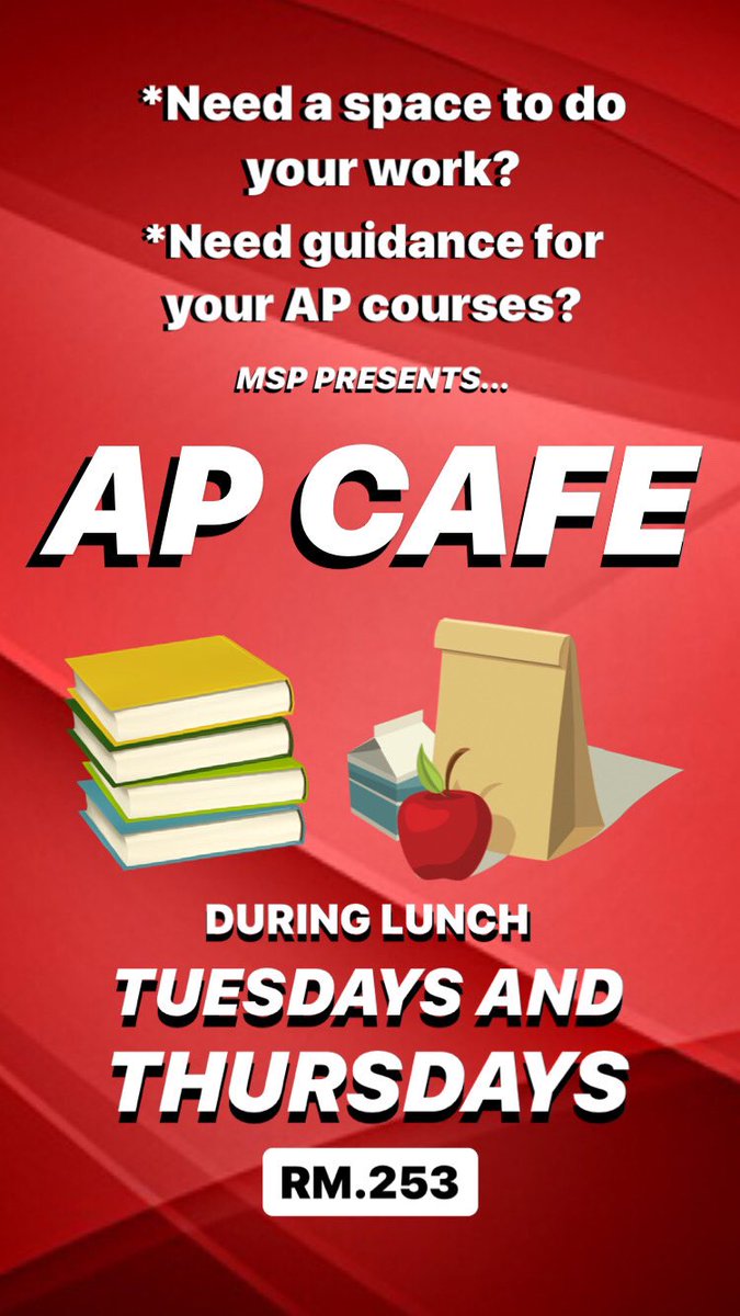 AP CAFE Tuesday’s and Thursday’s in room 253!