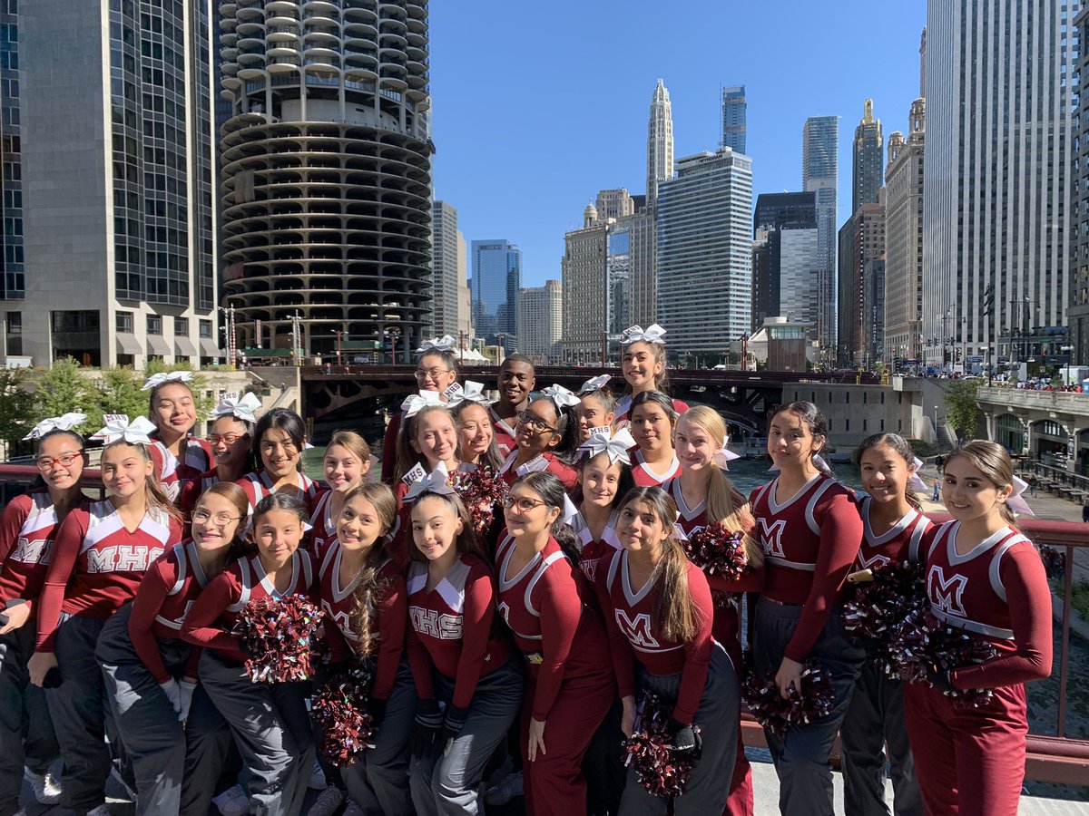 Loving this city as we wait for the Columbus Day parade kickoff! #mortonathletics #mortonpride #orgullomorton
