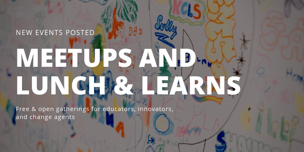 Let's meet up! New network convenings have hit the calendar📆💥

10/29: Lunch & Learn w/ @abc_create: Exploring immersive & modern pre-service ed. *Rescheduled from 10/8*
--
11/5: Lunch & Learn w/ @touchstonecraft: Diving deep into #artsed & programming