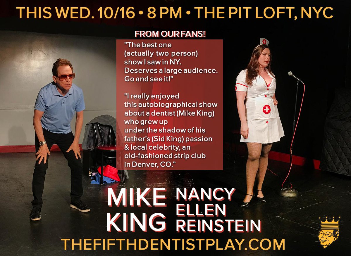 thefifthdentist's tweet photo. 2 more days (and 1 night! π) until #TheFifthDentist takes over Wednesday evening!
ππ https://t.co/tJA18VoH4K ππ
#theater #theatre #nytheater #nytheatre #dentist #comedy #standup #nyc #newyorkcomedy #thepitloft #funstufftodo https://t.co/nRU2PMI2o0