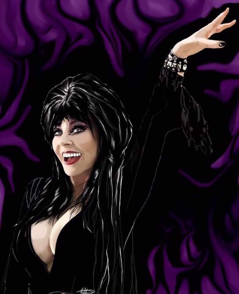 CincearGreen's tweet photo. @TheRealElvira just showing love to the best lady in the world!! Always a joy to draw you!! https://t.co/Lhwtoz0Ver