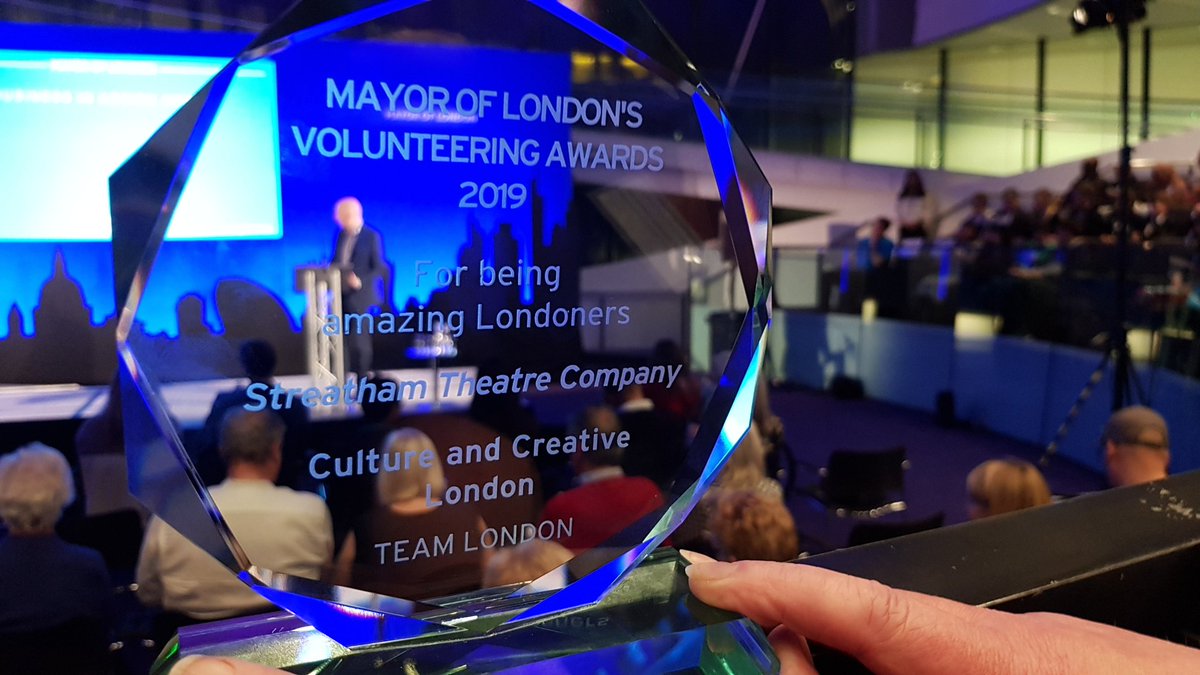 Amazing. We have won! @teamlondon #streatham #theatre #volunteeringawards