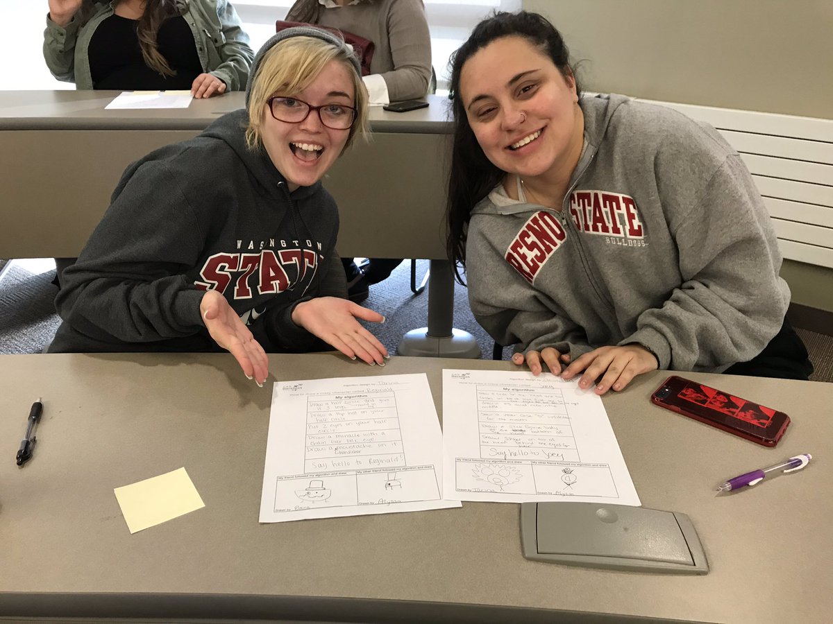 WSUVEdTech1's tweet photo. Welcome back ESD 112 guest instructors @MsLivick @MrsWambold ! We kicked off 3 weeks focusing on computer science and computational thinking with hands-on Algorithm activities. Great start! #wsuvedtech https://t.co/hiavUasZyG
