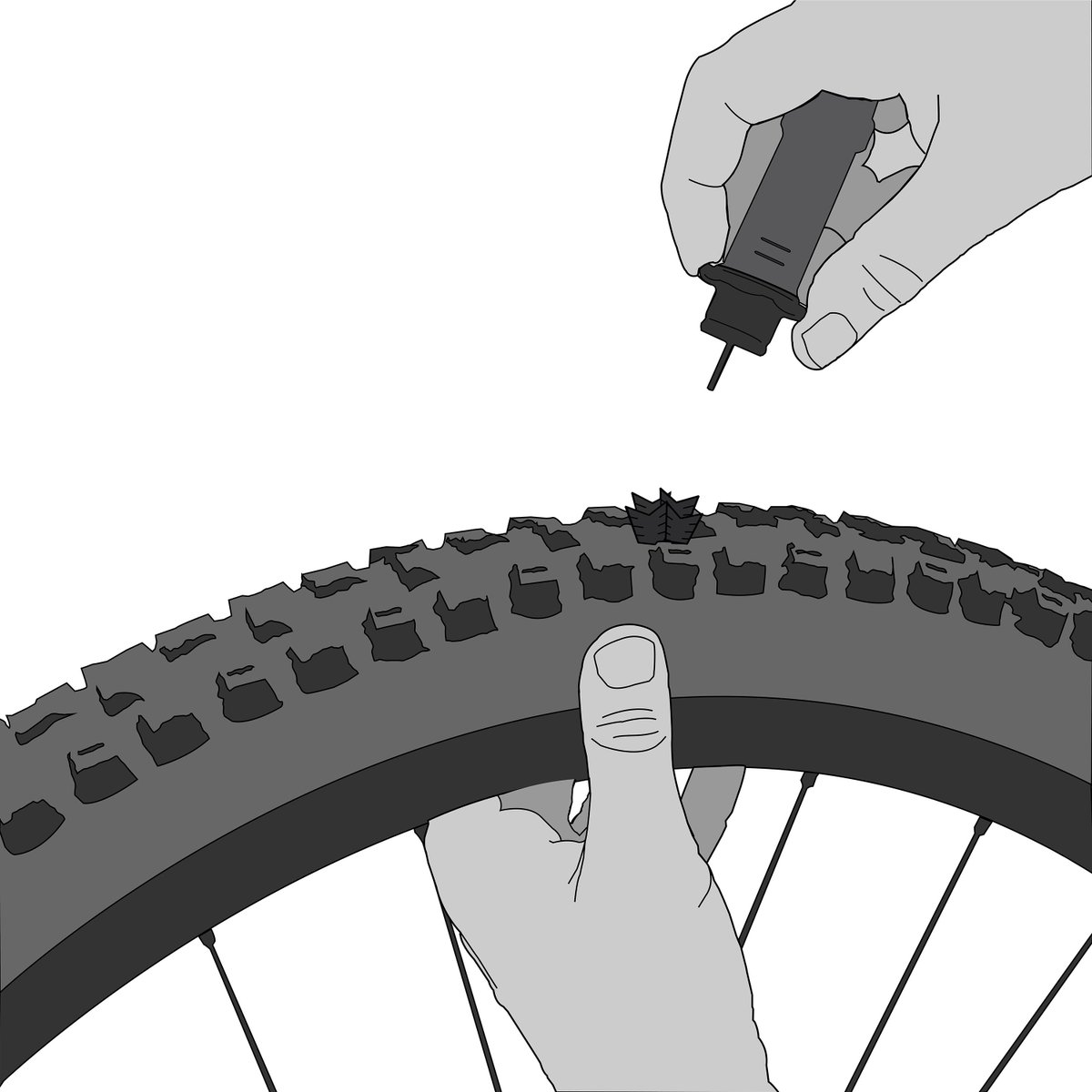 NoTubes's tweet photo. Step 1: Locate Puncture
Step 2: Unthread clear cap
Step 3: Align tip of DART tool with puncture and push until fully inserted
Step 4: Remove DART tool
👉 the 🔗 https://t.co/k53elQwgkp
#savetheride #savedbydart #onlystans https://t.co/7VzYK8nzAp
