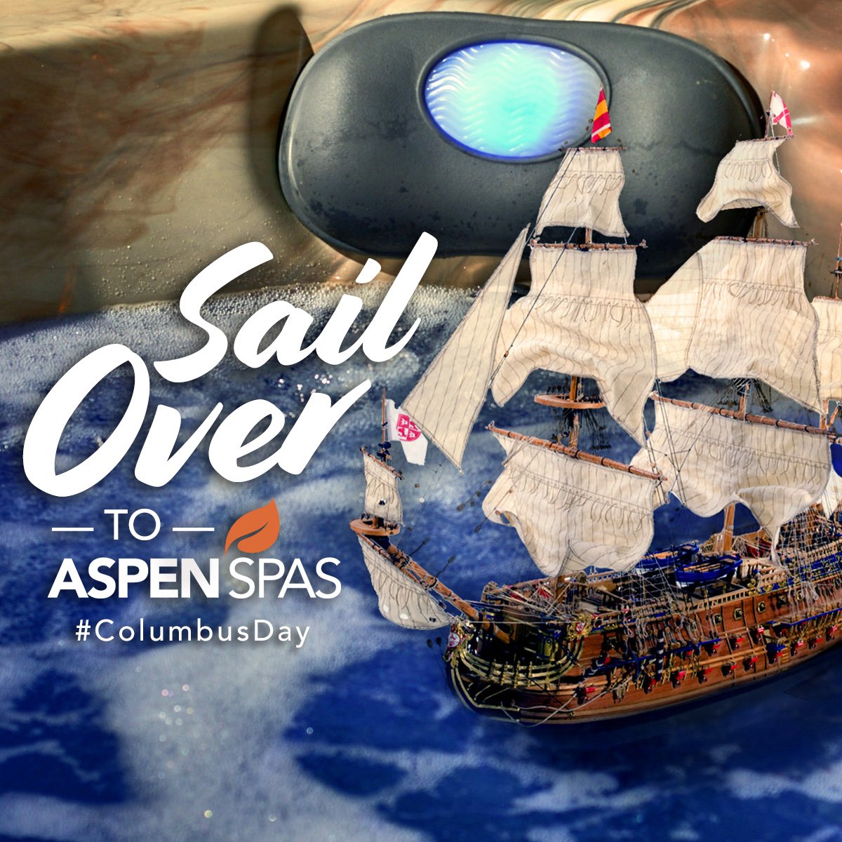 “In 1492, Columbus sailed the ocean blue.” 🎶
Sail over to Aspen Spas today and view our selection of hot tubs that will have you feeling as relaxed as a day out on the ocean. 🌊 #ColumbusDay 
bit.ly/2IgzLTh