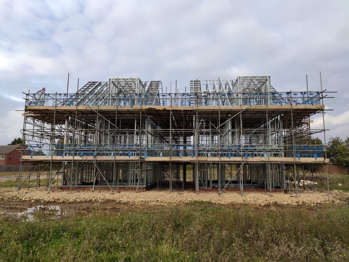 First 2 superstructures up on our custom build development site in March, Cambs. Contact us on info@ospreydevelopments.co.uk to fin out more about remaining plots #custombuild #development #buildingopportunity #selfbuild