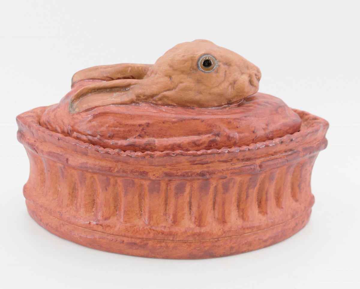 Pillivuyt Porcelain Rabbit Terrine Casserole Dish etsy.me/2Bf5orW #housewares #brown #white #porcelain #casseroledish #terrinedish #porcelaindish #rabbitdish #rabbitcookware #etsy #french #frenchkitchen