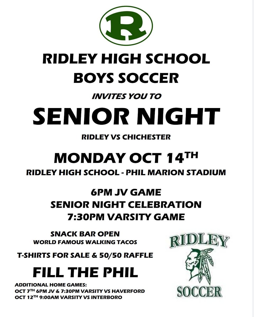 EmilyGeddes's tweet photo. ⚽IT'S SENIOR NIGHT⚽ please join the celebration tonight! 💚 RMS soccer players wearing their jersey admitted FREE!  Family Ticket $5 https://t.co/6pGJhOZVba