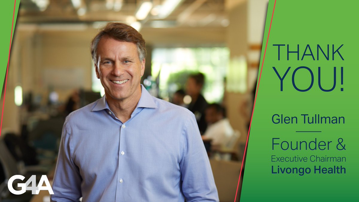 G4Ahealth's tweet photo. #G4A thanks @GlenTullman for his terrific insight into IP, public offerings, #digitalhealth, #AppliedHealthSignals, #AIplusAI! We loved hearing &amp; having you! Come back soon! https://t.co/TSMoM0mKLs