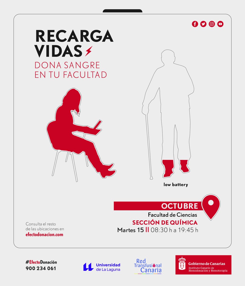 ichhCanarias's tweet photo. ¿Te vienes a salvar vidas mañana en la 
@ULL?

Nuestras unidades móviles estarán en:
📍 Facultad de Ciencias, sección de Química
📍 Facultad de Economía, Empresa y Turismo

Consulta horarios en > https://t.co/N6YvlAcyaH https://t.co/D59lior47j