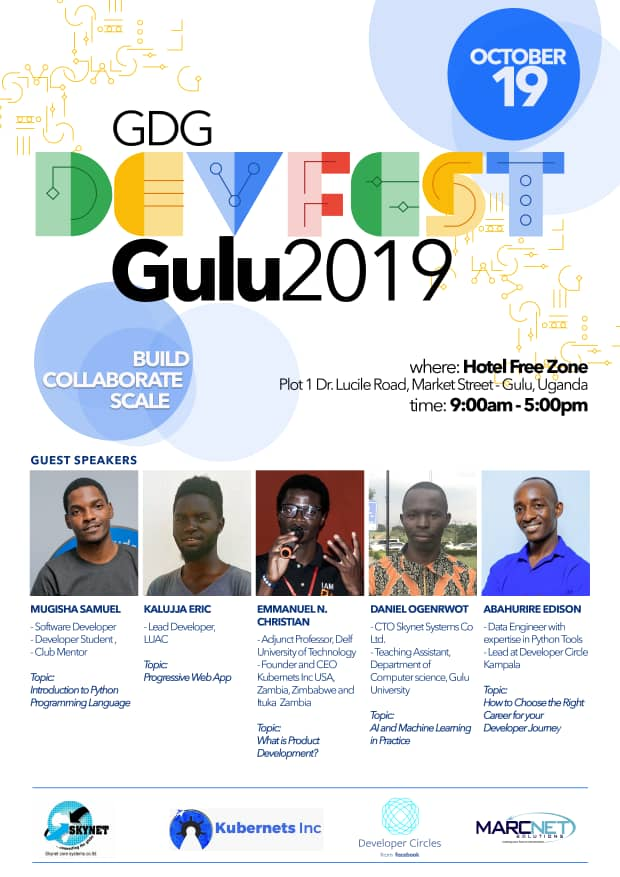 Nze_Ubuntu's tweet photo. You Heard About Them! Now You Can Learn from The Field's Best. @gdg @gdg_gulu #DevFest #DevFest19 Gulu
#DevFestGulu👩🏾💻👨🏽💻. @danielogenrwot @12emmas
@kubernetsinc @OgenrwotAaron @FirecampHQ @Nishchit14 @oscarbless1 @robinson_davins
Sat Oct 19th https://t.co/Pp14ecykyS