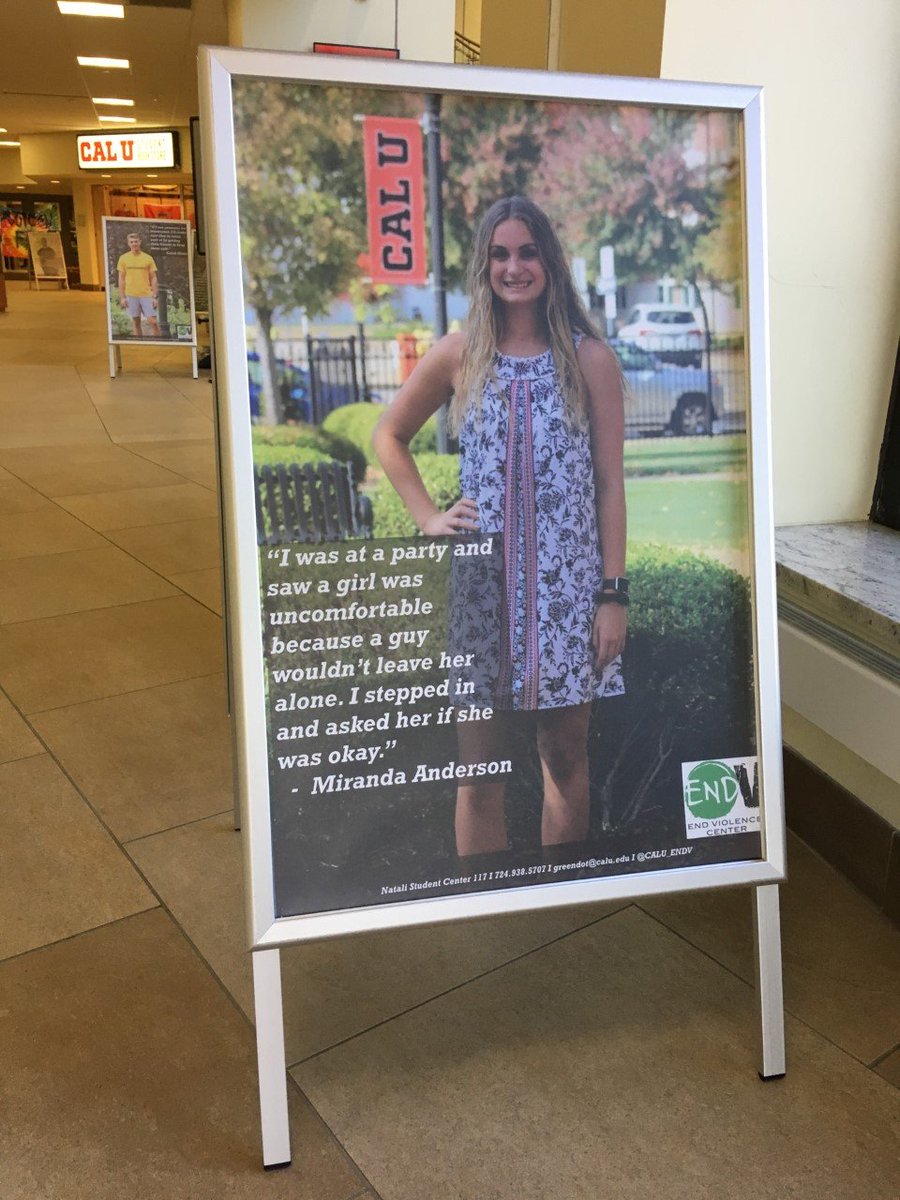 CalU_ENDV's tweet photo. Don't believe that individual contributions can make a difference? Green Dot Bystander Intervention relies on individuals doing their small part in keeping college campuses a safe space. These are some students' stories; what's yours? #whatsyourgreendot #endviolence #DVAM2019 https://t.co/390kl7SZvN