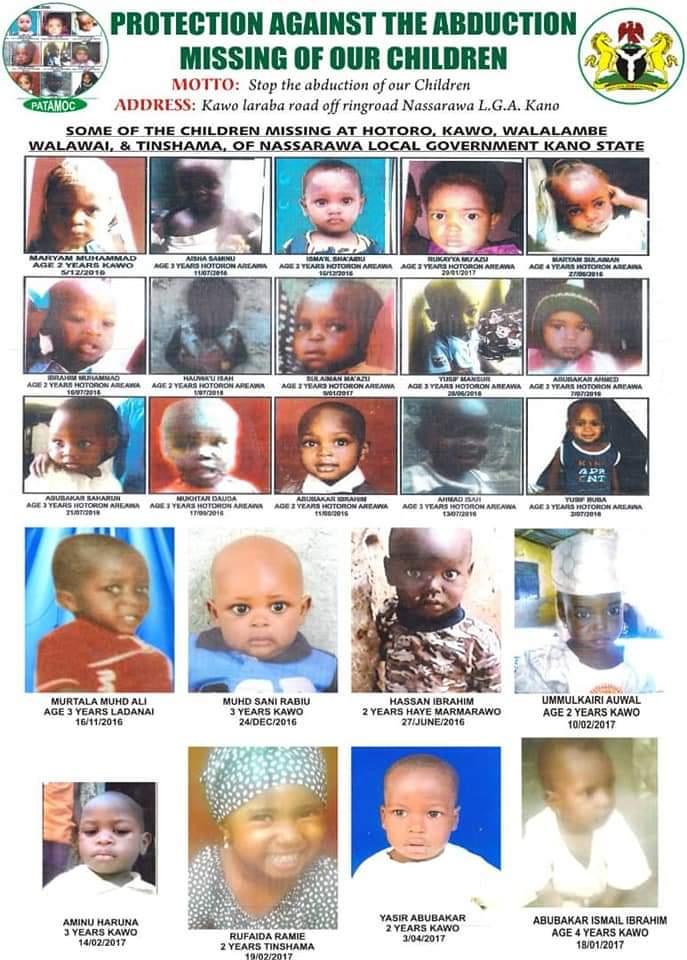 Mubarack_Umar's tweet photo. Pictures below carry number of kids  currently missing in Nassarawa Local Government, Kano State. They are said to be taken by suspected Igbos since the arrest of some culprits who masterminded the abduction of 9 children rescued by @PoliceNG.

We call on #JusticeForKano9 https://t.co/Bvaqi8GTgu