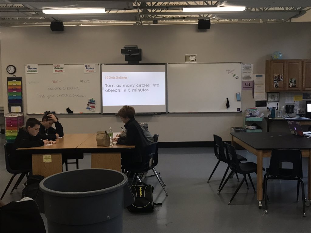 cskiles80's tweet photo. Love starting out with new students in a new quarter with the #30circlechallenge #act4impact #tmstribe #creativethinking #WhatIsYourCreativeThinking @TMS_Trojans @TheTechRabbi #iamMETC #proud2br3 https://t.co/YGbG1C4gPE