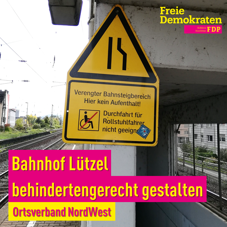 FNordwest's tweet photo. Teilhabe bewegungseingeschränkter Menschen ist uns wichtig! Wir fordern den Bahnhof #Koblenz-Lützel behindertengerecht umzubauen. https://t.co/0GdhfDuuPp