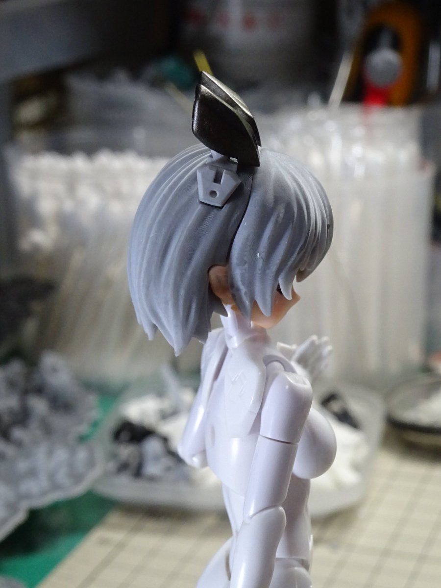 Plminet 自作ヘッドの髪周りがようやく自分で納得できる形に落ち着いてきた アクセサリはとりあえず暫定 メガミデバイス
