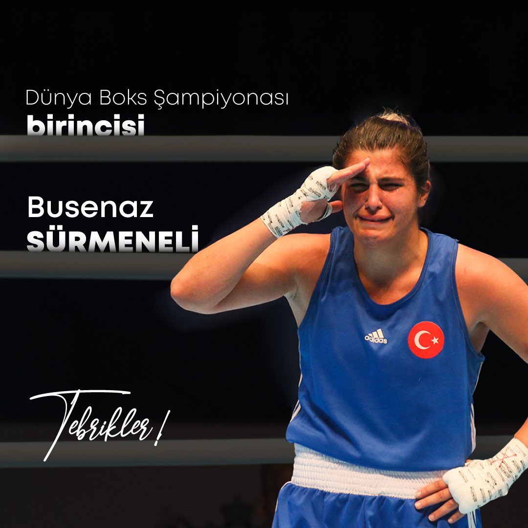 updigo_'s tweet photo. Dünya Kadınlar Boks Şampiyonası’nda Dünya Şampiyonu olan milli sporcumuz Busenaz Sürmeneli’yi tebrik ederiz.
🇹🇷🥇👏🏼👏🏼 https://t.co/y5YAPyTMiN