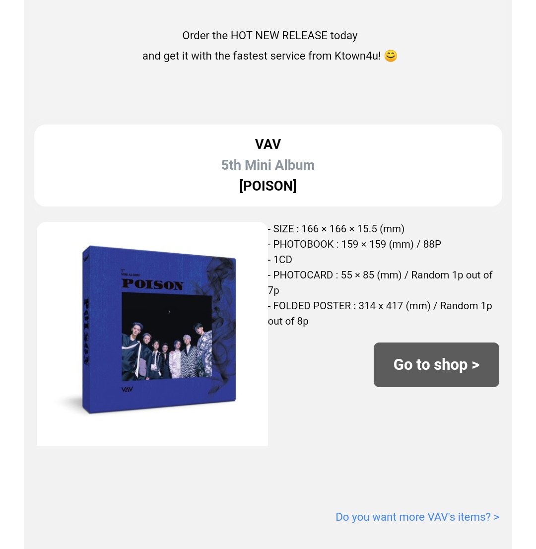 SpainVav's tweet photo. VAMPZ, ya podéis comprar el nuevo mini álbum de VAV, Poison. Si quereis comprarlo podéis pinchar este link. https://t.co/OPub7MGx4e Por cierto: hay descuentos para pedidos superiores de 20 álbumes. #VAV #VAVSpain @twt_VAV @VAV_official @VavCash https://t.co/JcDrqw8doS
