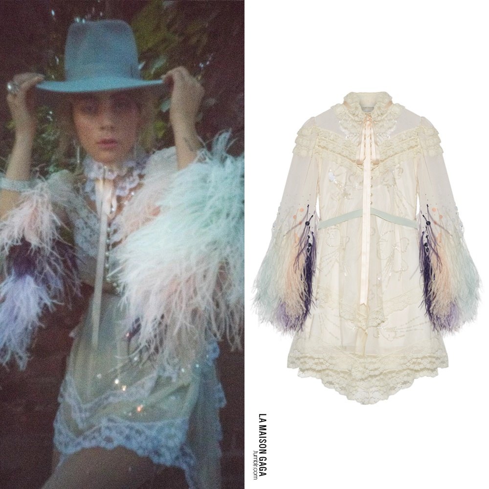 lamaisongaga_'s tweet photo. #LadyGaga by @inezandvinoodh for @harpersbazaarus: Gaga rocks the @marcjacobs Spring/Summer 2017 feathered lace blouse and "Lili" boots, @JBrandJeans denim shorts, @NicolasMessina embellished tights, #PrestonandOlivia blue hat, @Chopard earrings and @Cartier ring. https://t.co/mC2xbkgv5m