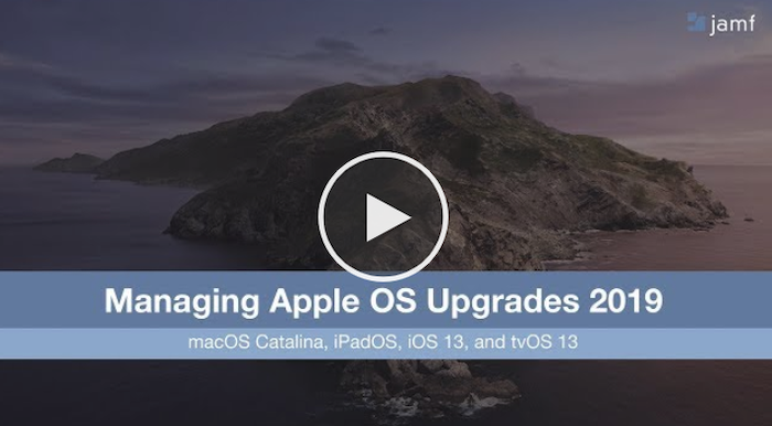 JamfSoftware's tweet photo. Ready to upgrade your @Apple devices to the latest OS? Watch this video to see how you can make #macOSCatalina, #iPadOS, #iOS13 and #tvOS13 updates a breeze. https://t.co/oK0kEpIaRr https://t.co/UuLqKbaReW