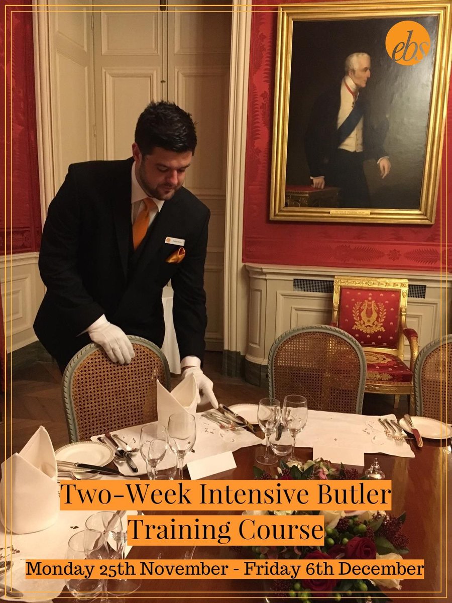 EBSButlerSchool's tweet photo. Just 6 weeks to go until our next 2-Week Intensive Butler Training Course, there is still availability to get yourself booked on now!
https://t.co/r4TeBGhgbn
#butlertraining #privatehousetraining #privatehousehold #privatestaff #butler #butlertrainer #privatebutler https://t.co/6OjmrpfCDO