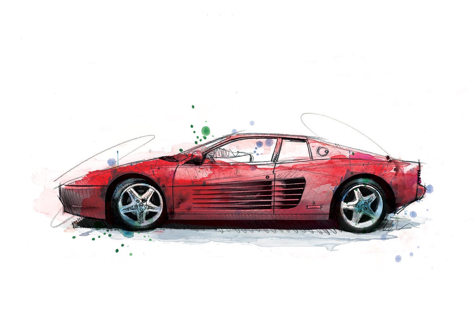 Ferrari Drawings In Pencil
