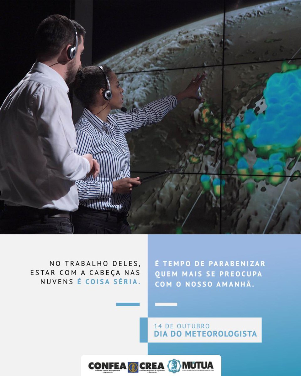 CREA_PR's tweet photo. O Crea-PR parabeniza os meteorologistas pelo dia de sua profissão!
#creapr #crea-pr #confea #mutua #meteorologista #paixaopelaprofissao https://t.co/xo15U2DlTR