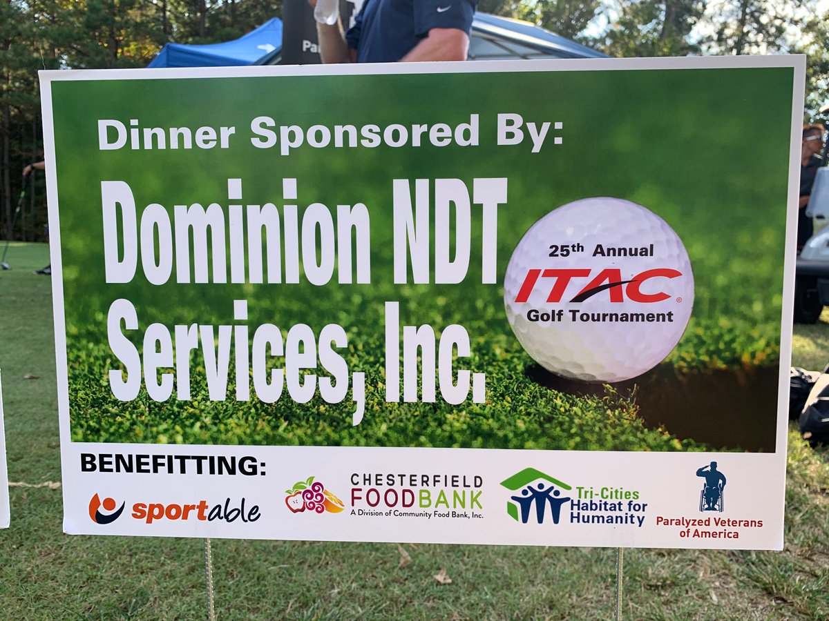 DominionNDT's tweet photo. It definitely didn’t feel like Fall at the ITAC Golf Tournament (in the upper 90’s!) but the turn out was great! We are happy to support our customers and offer true partnerships! 
#NDT #Dominionndtservices #partnership #GolfTournament https://t.co/ePKklzgkKk
