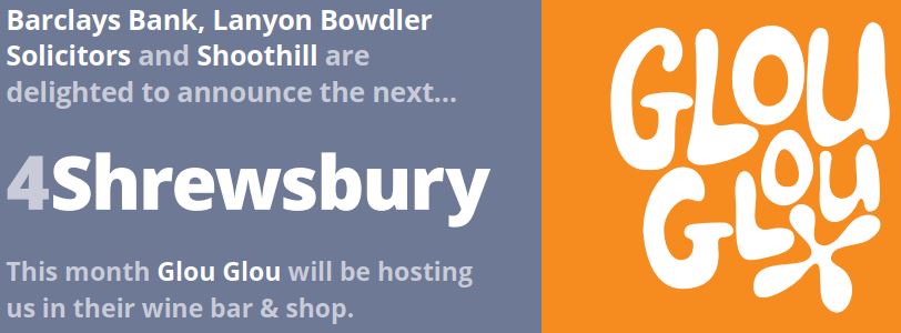 lanyonbowdler's tweet photo. Come along to one of Shrewsbury's newest wine bars @glouglou_sy1 for our next @4shrewsbury meeting on Thurs 24 Oct. Over complimentary nibbles and a drink, owner Robin Nugent will be telling us about his passion for wines. Book here: https://t.co/HJxjhDlpGk #relaxednetworking https://t.co/4JtKaV4ZMt