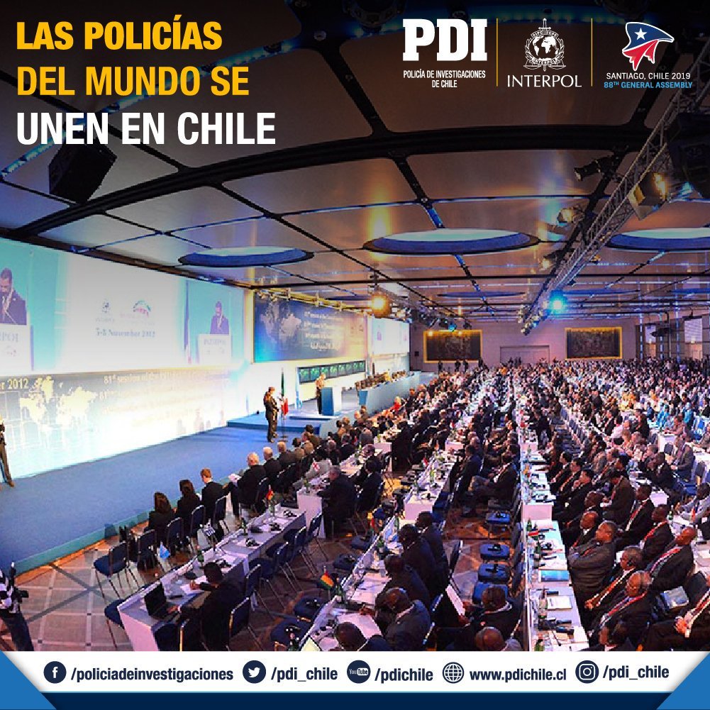 NublePdi's tweet photo. "La función principal de #InterpolHQ es extender la persecución penal más allá de las fronteras de nuestro país", señaló el subprefecto Ricardo Quiroz, jefe de la OCN Santiago #ChileSedeInterpol2019 https://t.co/2nayluAYq3