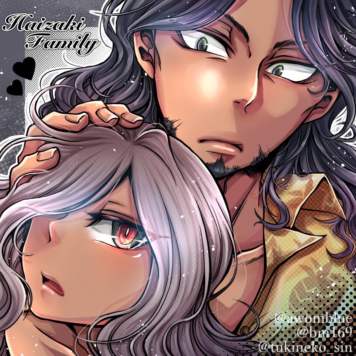 「#3人で下書き線画塗りを交換して絵を完成させる月猫さん( )アヲムさん( )と素」|IORIのイラスト