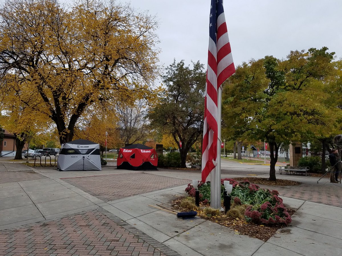 Scheels is shooting a commercial on the campus mall today.  #VeteransDay #MSUM