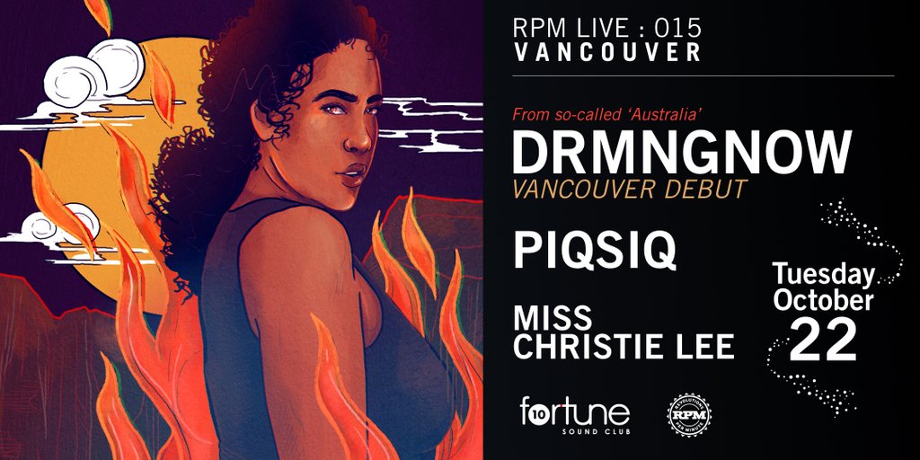 Join <a href="/RPMfm/">RevolutionsPerMinute</a> Oct 22 for the latest RPM Live - a music performance series showcasing the dopest &amp; newest Indigenous acts from around the world at <a href="/FortuneSound/">Fortune Sound</a>! 🔥 Featuring: <a href="/drmngnow/">DRMNGNOW</a> <a href="/piqsiq/">PIQSIQ_music</a> <a href="/misscharles550/">MissChristieLee</a> #yvr #yvrmusic #indigenousmusic RSVP: bit.ly/rpmlivevan