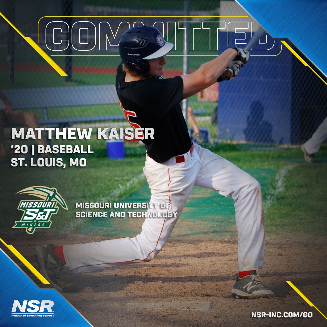 nsrnow's tweet photo. 🚨 #CommitmentAlert 🚨
Congrats to #NSRbaseball prospect @Matthew_Kaiser9

🎓: 2020
🌎: St. Louis, Missouri
🏫: St. John Vianney High School
✅: to @MissouriSandT!👍⚾️
👤: @LarryPerrin
🖥: https://t.co/eOgarDAfiF
#NSRcommit
#MatthewKaiserNSR https://t.co/bXpN2PDk0H