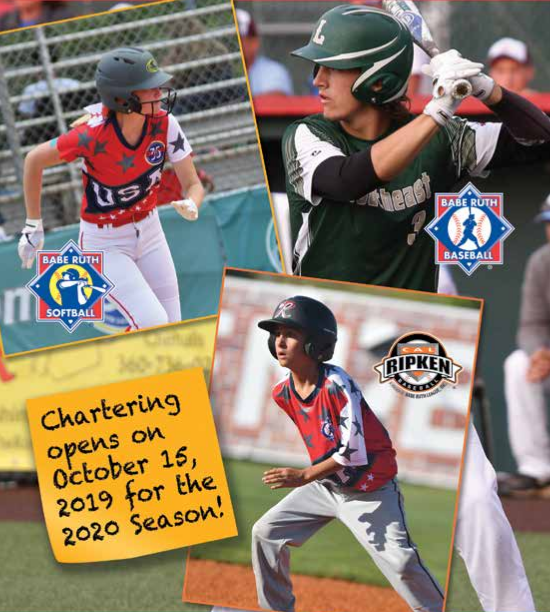 BabeRuthLeague's tweet photo. 2020 Chartering Opens Tomorrow (10/15)

Go to https://t.co/B0cW0JB26f for more information. https://t.co/xMhZfWkp7p