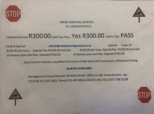 Ladies, please come learn how to drive with us in Braamfontein. We’re right opposite Mc Donald’s. 

Kindly RT for awareness❤️

 #GirlsTalkZA