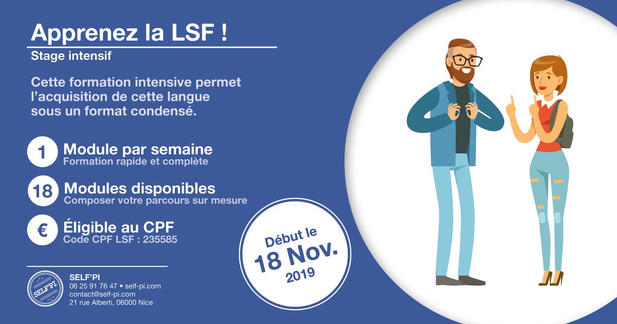 Self_Pi06's tweet photo. Cette Langue est accessible par tous et pour tous.
Cette formation intensive, permet l’acquisition de cette langue sous un format condensé.

Inscriptions :
contact@self-pi.com
06 25 91 76 47 
https://t.co/prgi8vTYAr

#LSF #LanguedesSignes #formation #Nice #CotedAzurFrance https://t.co/CNq05XaD2Q