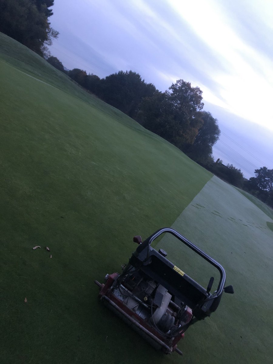 Great to get out this morning and give to PGA greens a mow before golf #belfry #pganational #golf