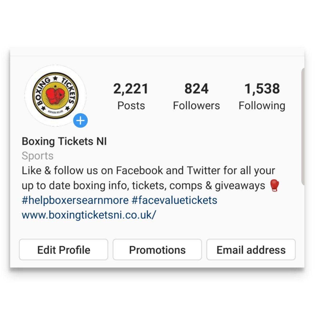 BoxingTicketsNI's tweet photo. On Instagram?

Go on give us a follow ;)

We believe at 1000 followers we can link our website to posts about interviews etc.

Your help is appreciated in our quest to #HelpBoxersEarnMore https://t.co/yG8QFnm7gW