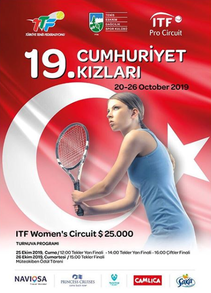 tribundergi's tweet photo. 🎾19. Cumhuriyet Kızları Tenis Turnvuası, 20-26 Ekim 2019 tarihlerinde İstanbul TED Kulübü'nde.
25 Ekim Cuma
12:00 ve 14:00 Tekler Yarı Finali
16:00 Çiftler Finali
26 Ekim Cumartesi
15:00 Tekler Finali
#ITFProCircuit
#ITFWomenCircuit https://t.co/Ek6wfUqPHu