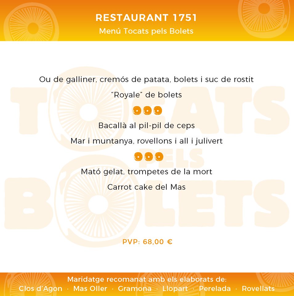 CuinaEmpordanet's tweet photo. 🍄 Campanya gastronòmica 👉TOCATS PELS BOLETS👈 del 4️⃣ d'octubre al 3️⃣ de novembre❗️
📣 Avui us descobrim... el Restaurant 1751 de l'Hotel Mas de Torrent🔝😊
#cuinaempordanet #tocatspelsbolets #tardor #bolets #gastronomy #menúbolets #restaurant1751 #hotelmasdetorrent #torrent https://t.co/bghvGBf9GM
