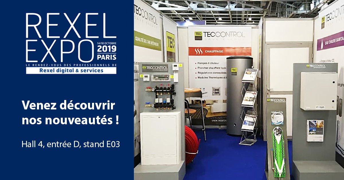 TecSaveEnergy's tweet photo. Notre équipe vous accueille sur notre stand toute la semaine au salon #rexelexpo 🙂à Paris. Venez découvrir nos nouveautés en Eau Chaude Sanitaire, plancher chauffant et autoproduction d'énergie. https://t.co/azk74qjdcC