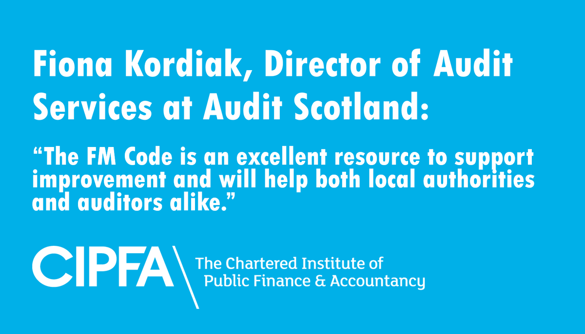 CIPFA's tweet photo. The new Financial Management Code provides guidance to finance professionals across the sector. Click here to find out more: https://t.co/IfvlbpiuVh

@AuditScotland @FionaKordiak #publicfinance #localgov #FMcode https://t.co/pPo32bpYYF