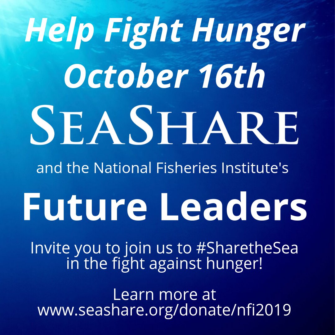 Fight hunger with SeaShare and <a href="/NFIMedia/">National Fisheries Institute</a> on October 16th! SeaShare is proud to partner with the National Fisheries Institute's Future Leaders program to #SharetheSea. Join us this October 16th for a national day of giving for our neighbors in need: buff.ly/2luvMKh