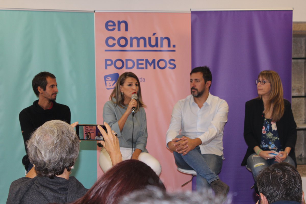 EsquerdaUnida's tweet photo. ❤️💜💚 Esta mañá presentamos a candidatura de @EnComun_Gal para as vindeiras eleccións xerais #10N, baixo o lema: #ContaconNós e da man de @Yolanda_Diaz_, @AntonGomezReino, @Vanessa_Somoza e @david_bruzos. https://t.co/WPFLPfC4PG