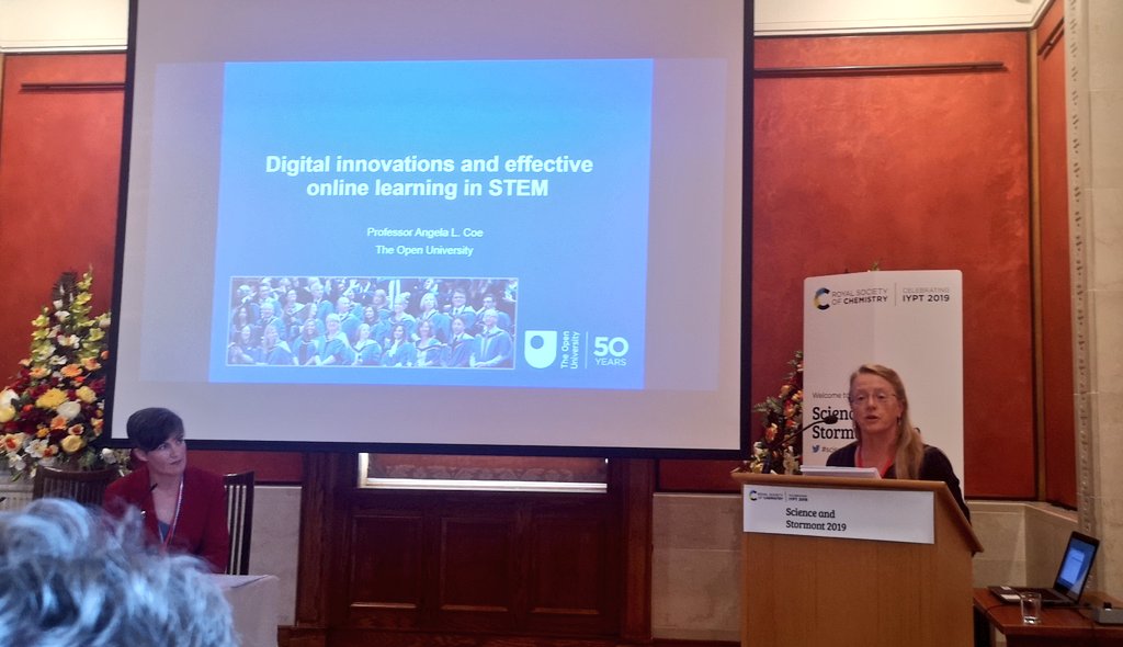OUBelfast's tweet photo. "If you get the approach, environment and tools right for the educators, student success will follow.โ Professor of Sedimentary Geology, Angela Coe at #scienceandstormont #IYPT2019 https://t.co/Vy66lMo68v