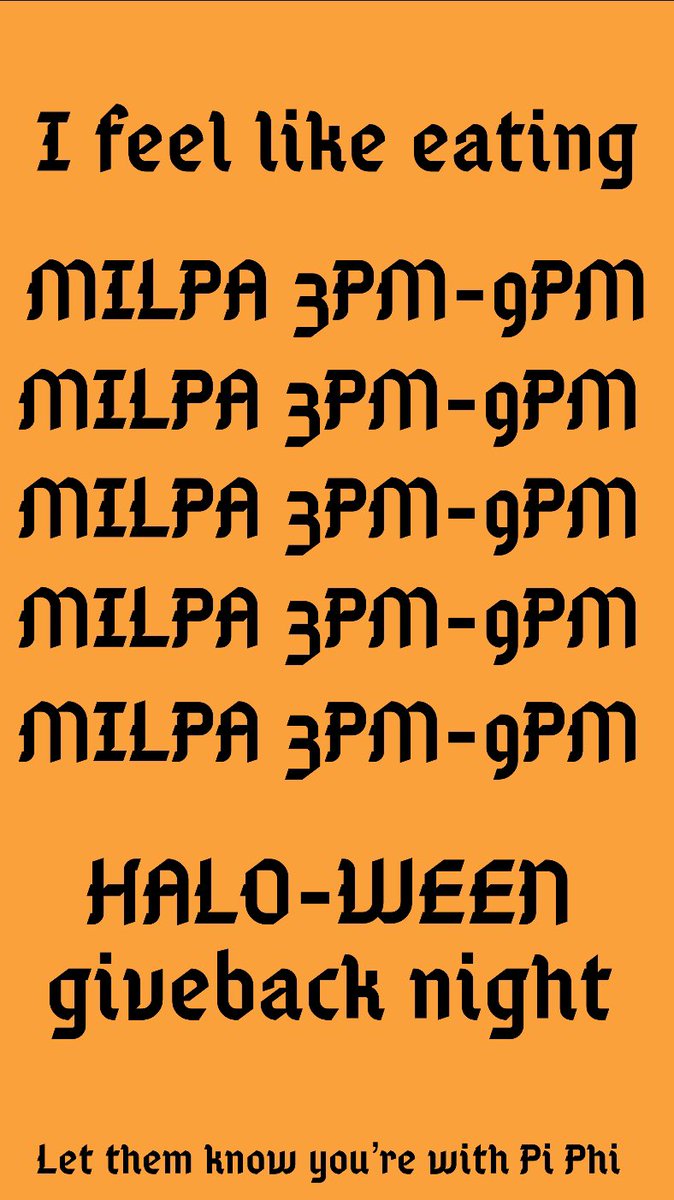 Need lunch or dinner plans?? We got you covered. 🌮

Stop by MILPA today 3pm-9pm and let them know you’re with Pi Phi